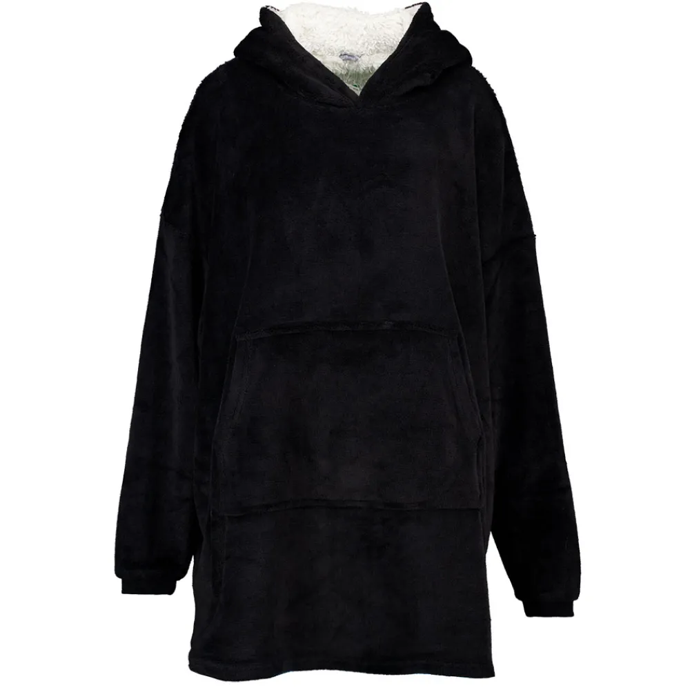 Zeeman Woonaccessoires|Plaids & Dekens^Deken-hoodie - Zwart