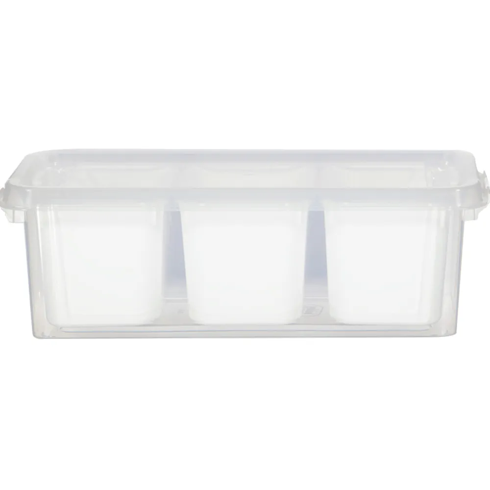 Zeeman Woonaccessoires^Opbergdoos met 3 bakjes - Wit